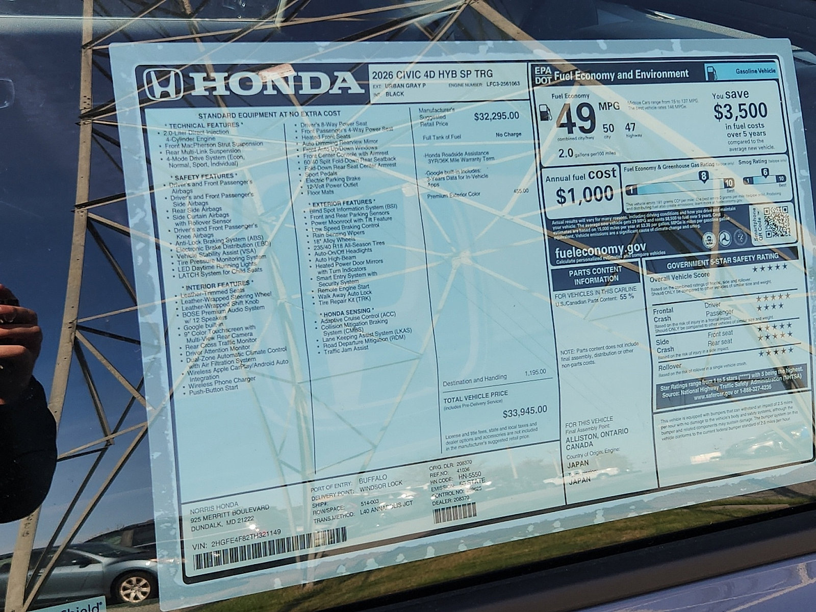 New 2026 Honda Civic Sport Touring image 19