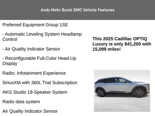 Used 2025 Cadillac Optiq Luxury 2 w/ LPO, Floor Liner Package AWD/4WD image 12