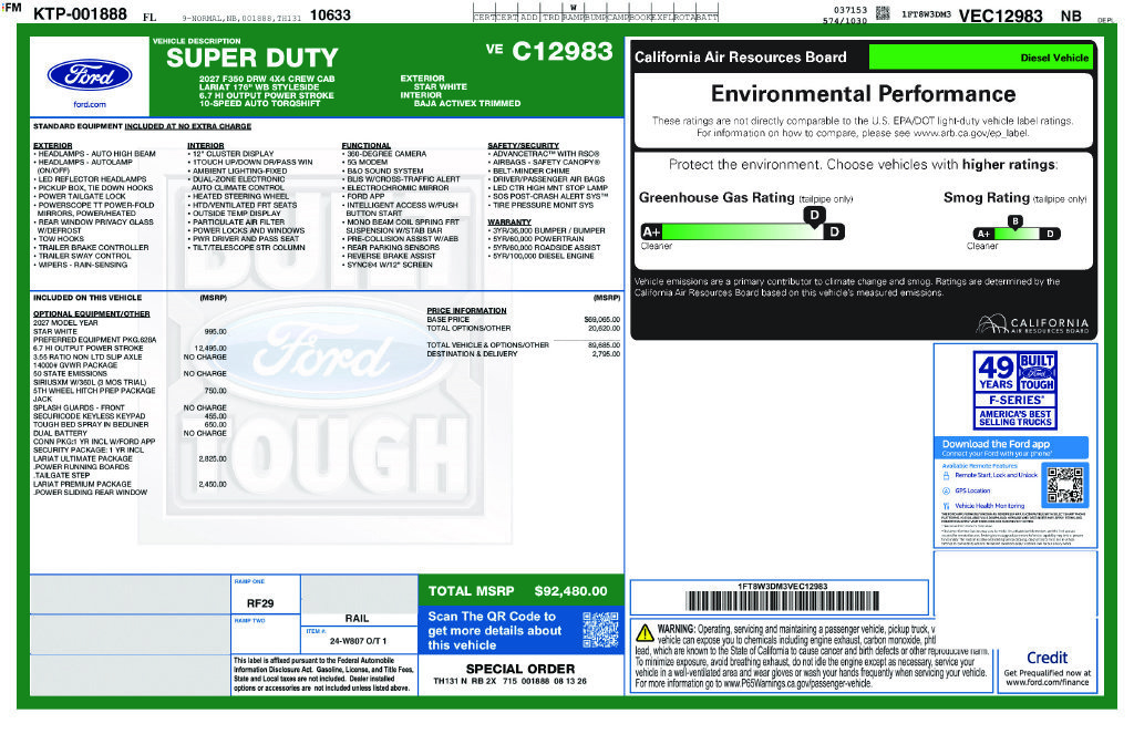 New 2027 Ford F350 Lariat w/ Lariat Ultimate Package