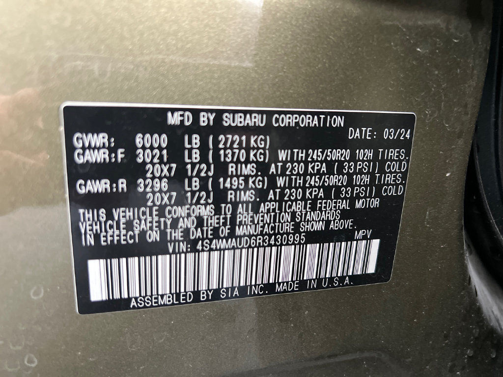 Used 2024 Subaru Ascent Limited w/ Technology Package AWD/4WD image 36