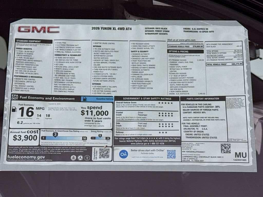 New 2026 GMC Yukon XL AT4 w/ AT4 Premium Package AWD/4WD image 20