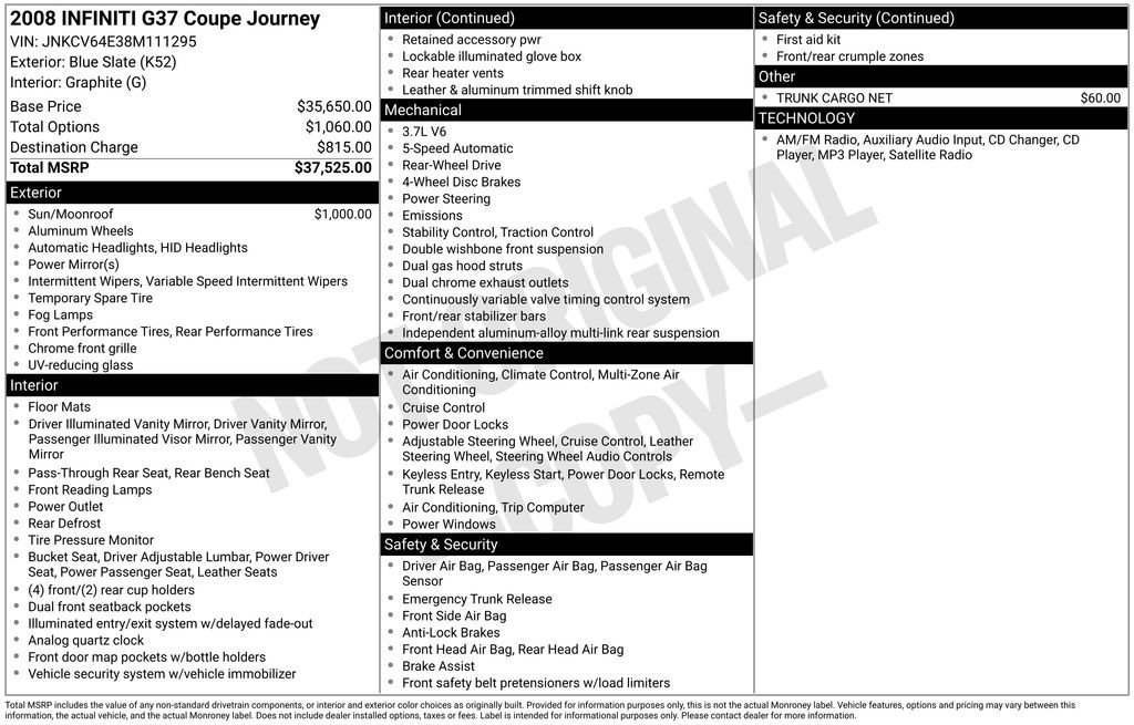 Used 2008 INFINITI G37 Journey image 58