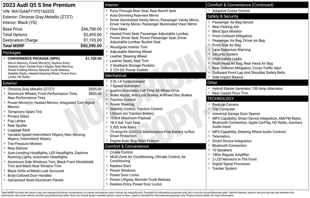 Certified 2023 Audi Q5 2.0T Premium w/ Convenience Package AWD/4WD image 3