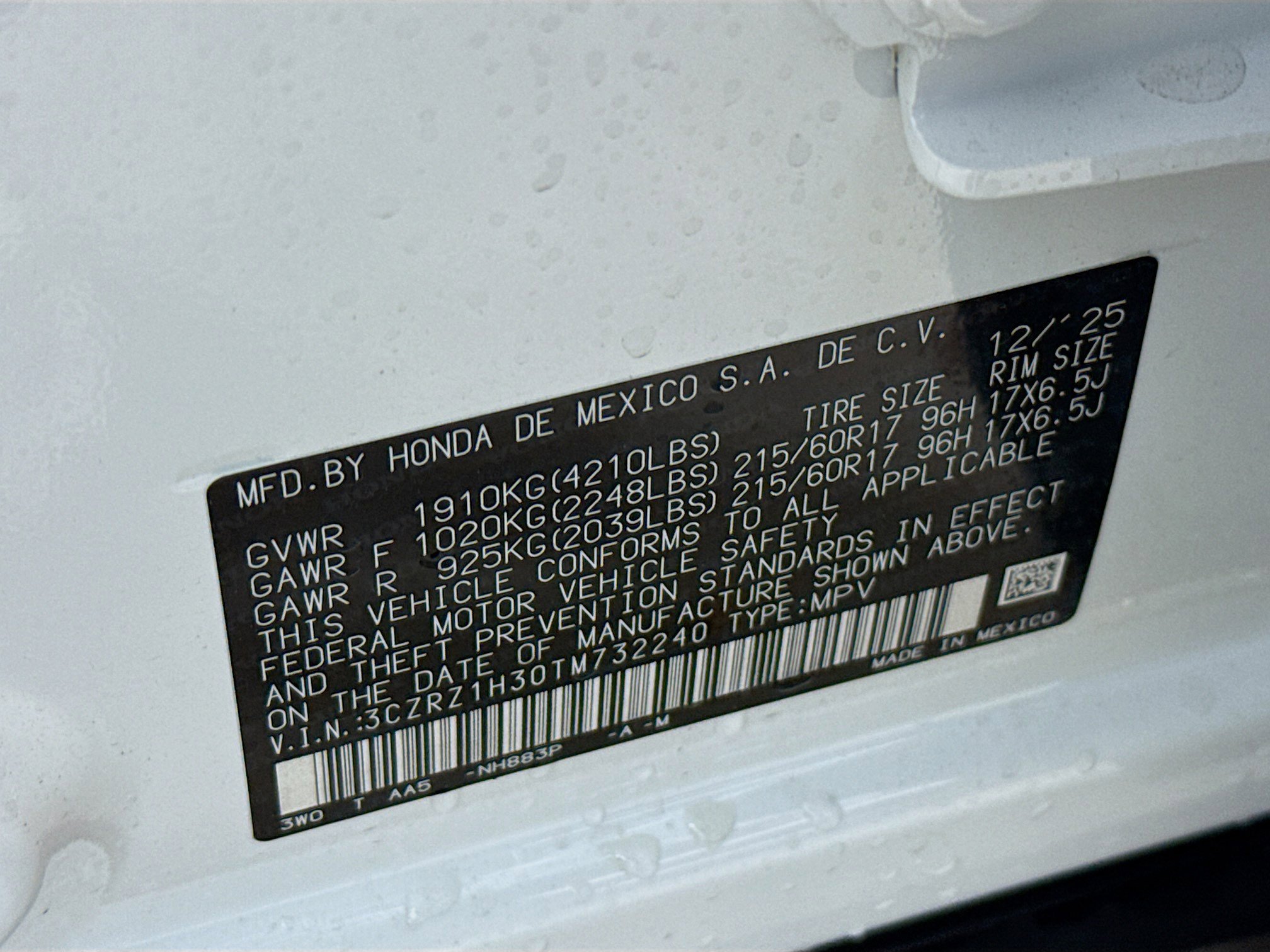 New 2026 Honda HR-V LX image 36
