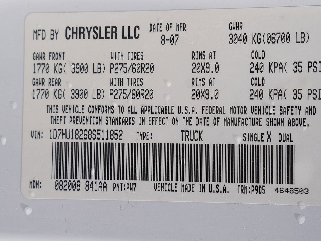 Used 2008 Dodge Ram 1500 Truck SLT w/ Trailer Tow Group AWD/4WD image 51