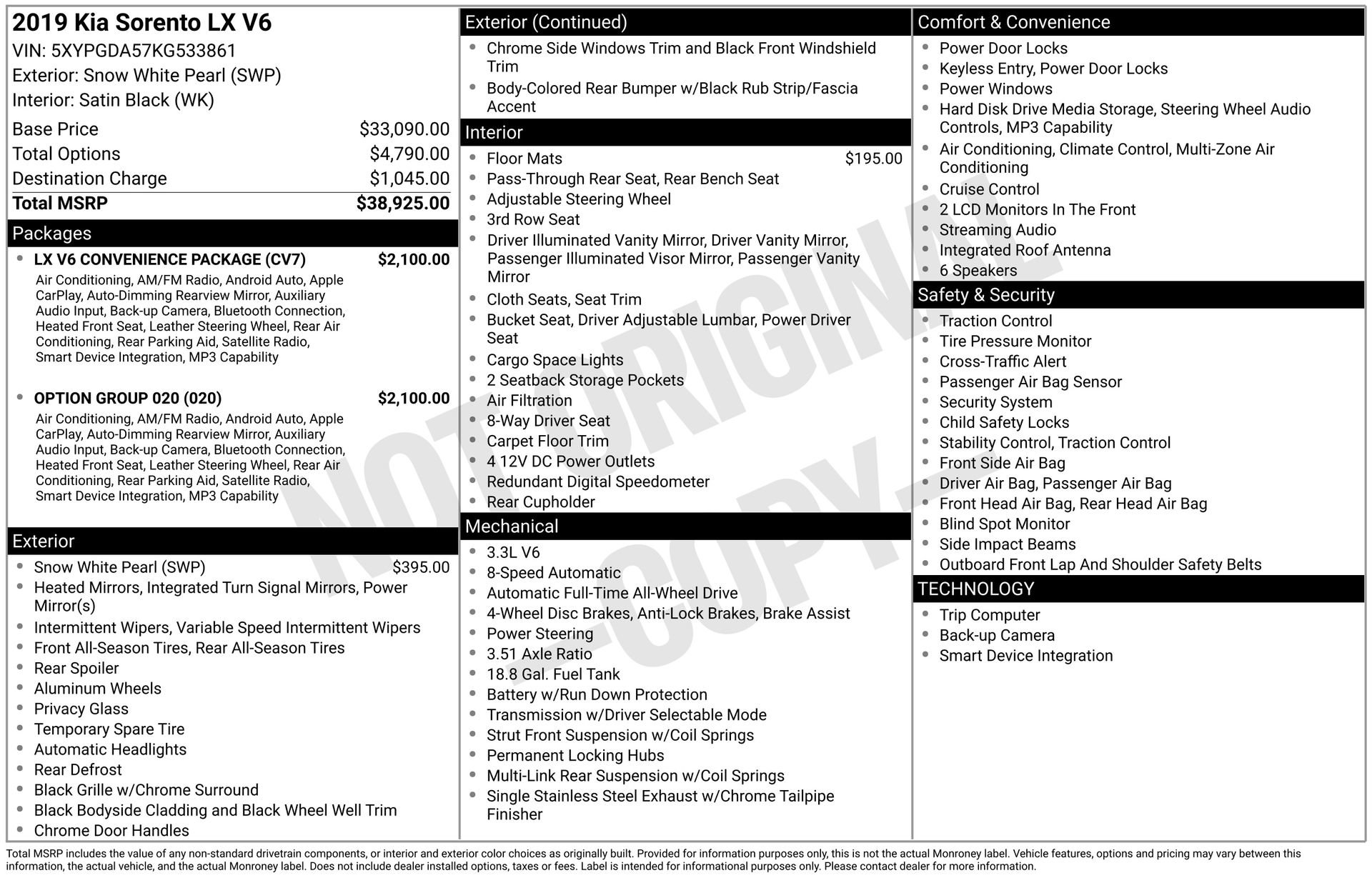 Used 2019 Kia Sorento LX w/ Option Group 020 image 46