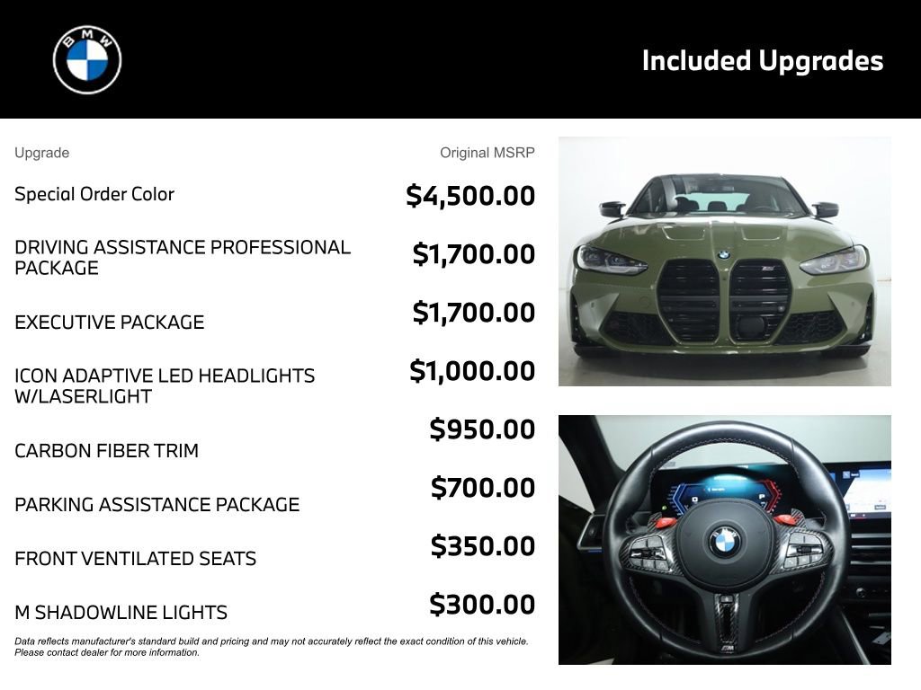 Certified 2024 BMW M3 Competition w/ Executive Package AWD/4WD image 4