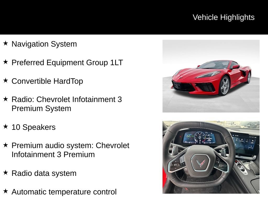 Used 2025 Chevrolet Corvette Stingray Convertible w/ 1LT RWD image 9