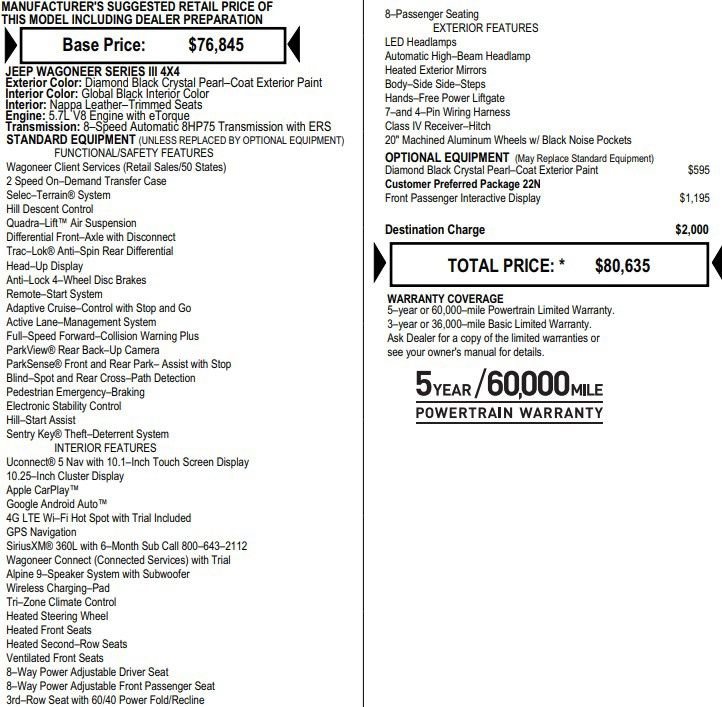 Used 2022 Jeep Wagoneer Series III image 2