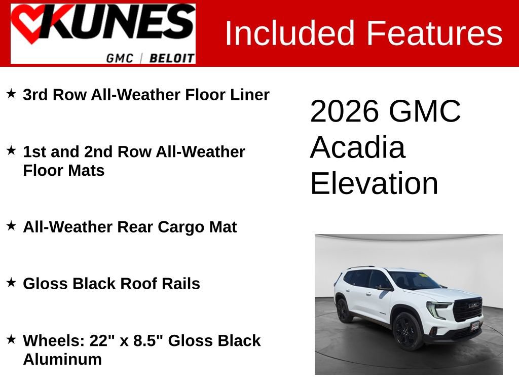 New 2026 GMC Acadia Elevation w/ Black Edition AWD/4WD image 3