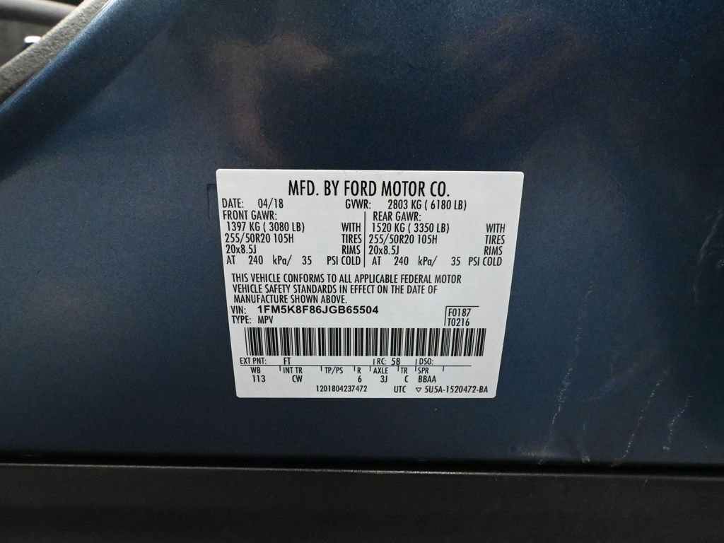 Used 2018 Ford Explorer Limited w/ Equipment Group 301A image 56