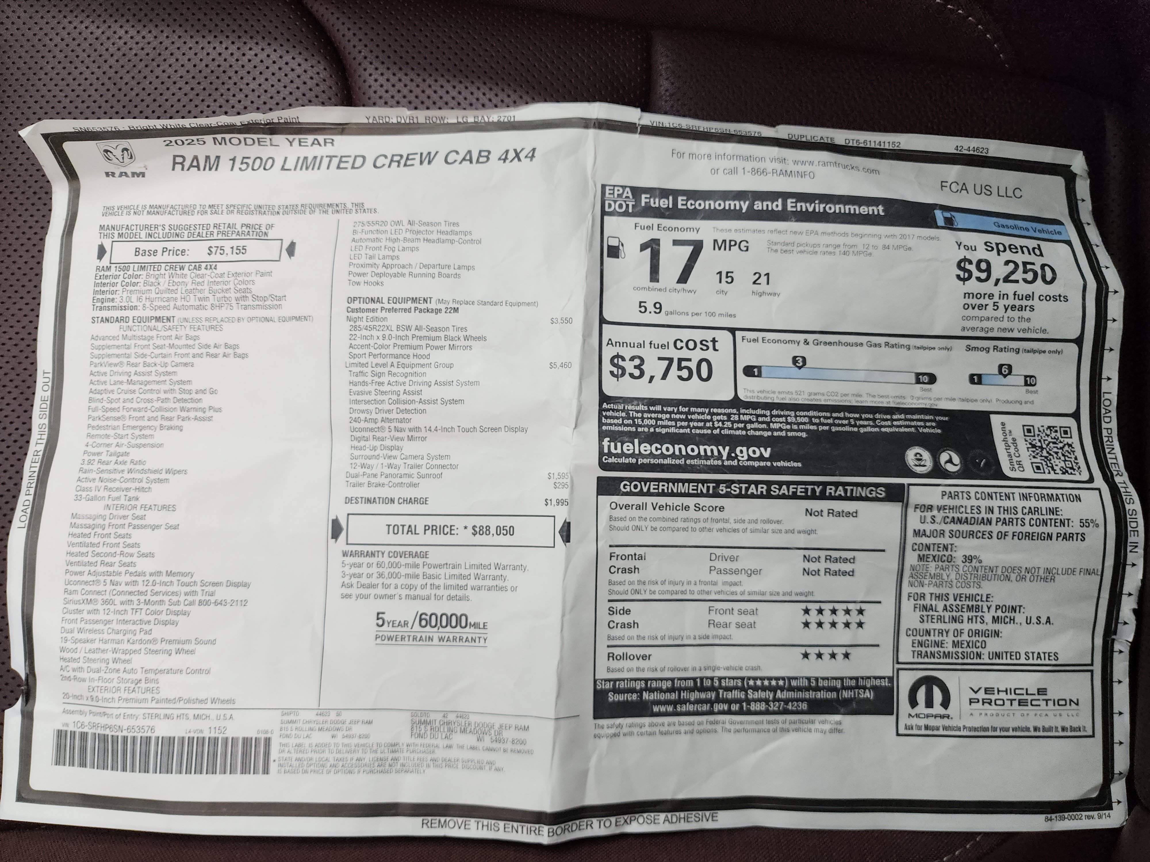 Used 2025 RAM 1500 Limited AWD/4WD image 56
