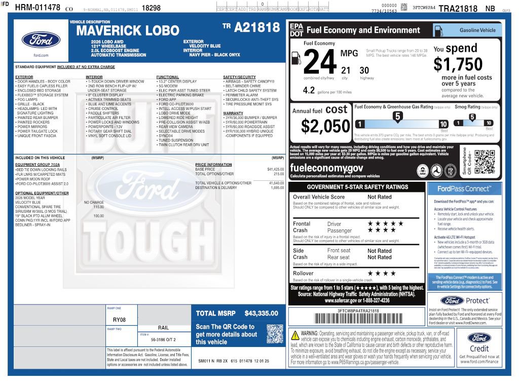 Used 2026 Ford Maverick Lobo AWD/4WD image 4