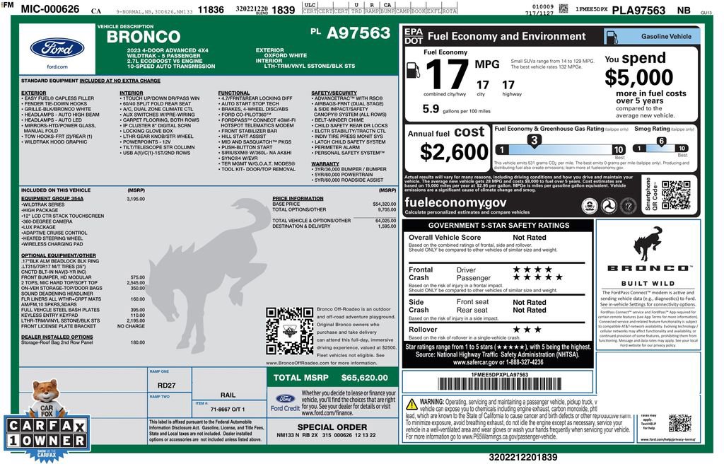 Used 2023 Ford Bronco Wildtrak AWD/4WD image 4