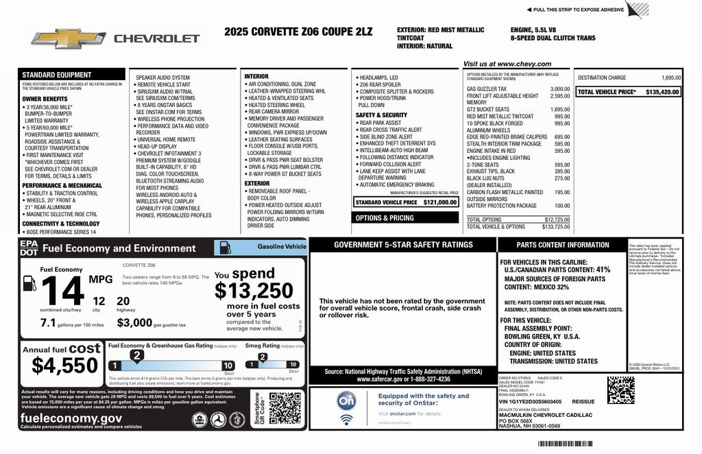 Used 2025 Chevrolet Corvette Z06 w/ Stealth Interior Trim Package image 25