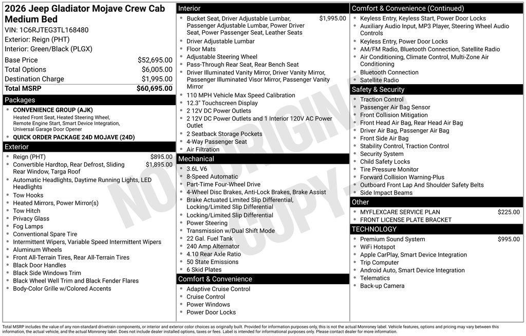 New 2026 Jeep Gladiator Mojave AWD/4WD image 5