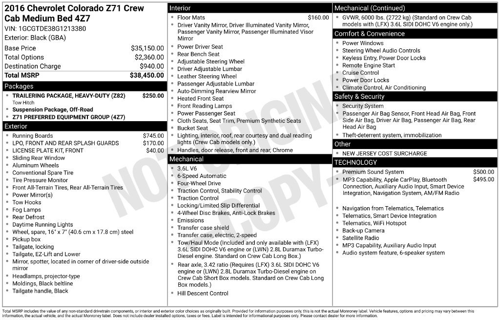 Used 2016 Chevrolet Colorado Z71 AWD/4WD image 36