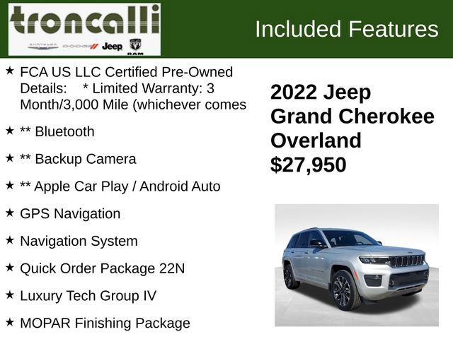 Certified 2022 Jeep Grand Cherokee Overland w/ Luxury Tech Group IV image 5