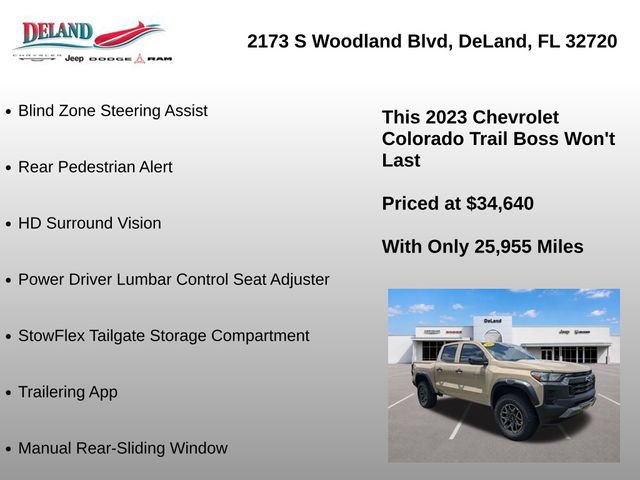 Used 2023 Chevrolet Colorado Trail Boss w/ Technology Package AWD/4WD image 42