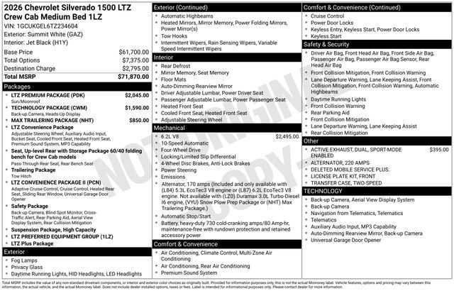 New 2026 Chevrolet Silverado 1500 LTZ w/ LTZ Premium Package AWD/4WD image 24