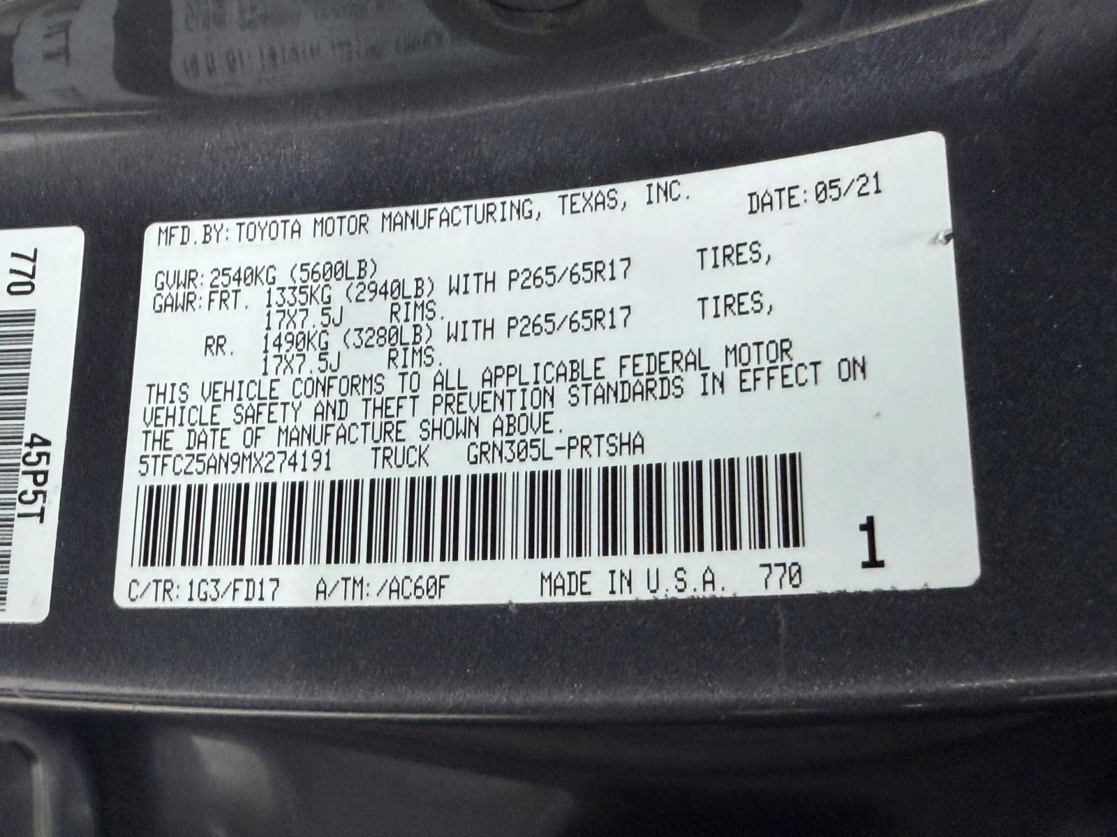 Used 2021 Toyota Tacoma TRD Sport w/ Technology Package AWD/4WD image 35