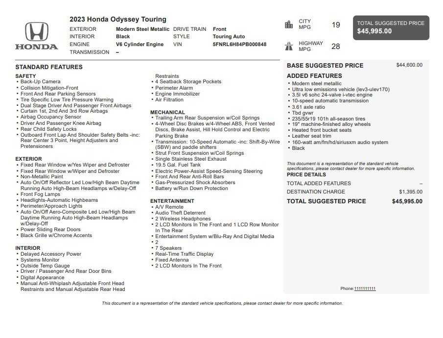 Used 2023 Honda Odyssey Touring image 36