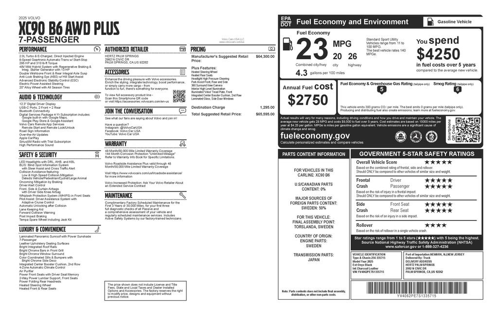 Used 2025 Volvo XC90 B6 Plus image 3