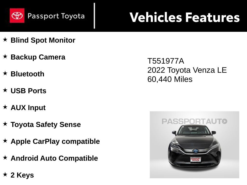 Used 2022 Toyota Venza LE image 9