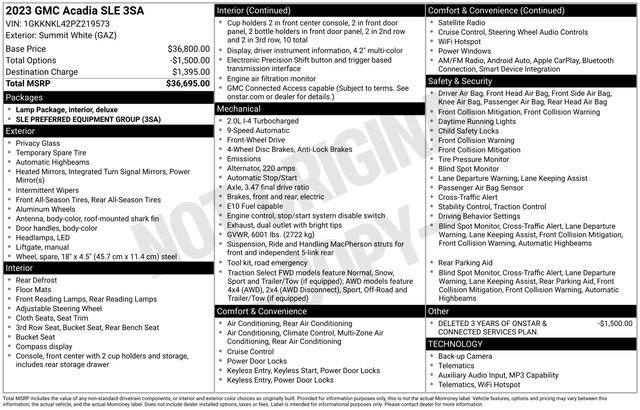 Used 2023 GMC Acadia SLE image 10