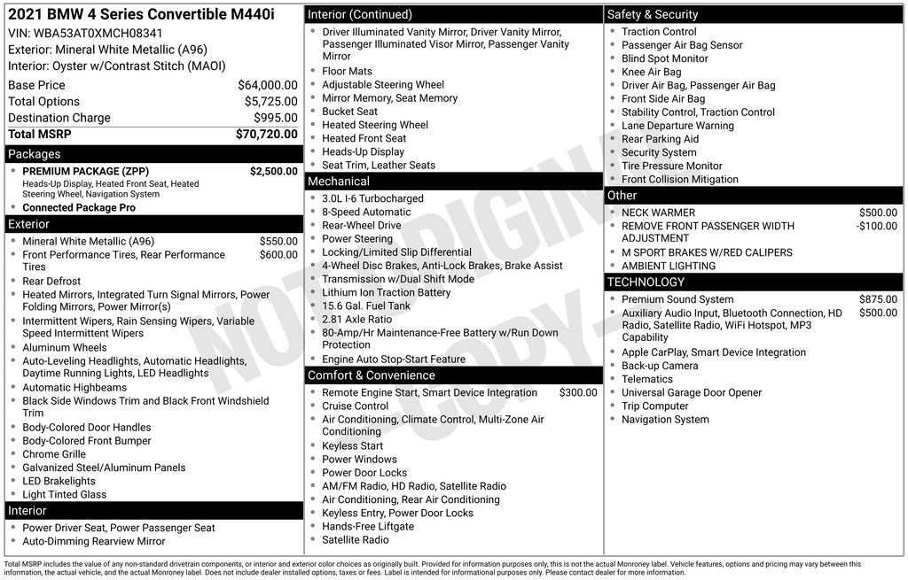 Used 2021 BMW M440i Convertible w/ Premium Package image 34