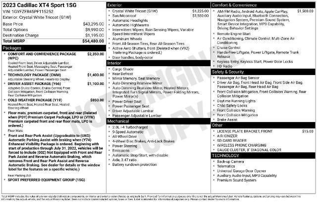 Certified 2023 Cadillac XT4 Sport AWD/4WD image 33