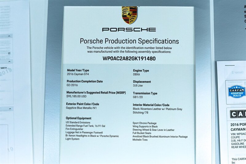 Used 2016 Porsche Cayman GT4 RWD image 85
