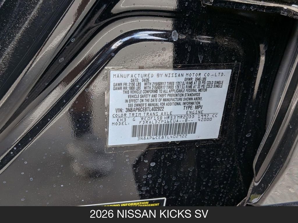 New 2026 Nissan Kicks SV FWD image 24