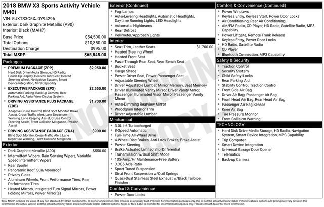 Used 2018 BMW X3 M40i