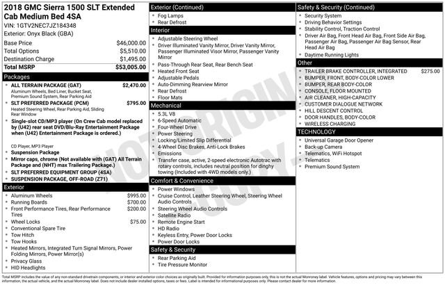 Used 2018 GMC Sierra 1500 SLT w/ All Terrain Package image 13