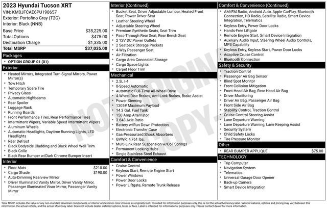 Used 2023 Hyundai Tucson XRT AWD/4WD image 29