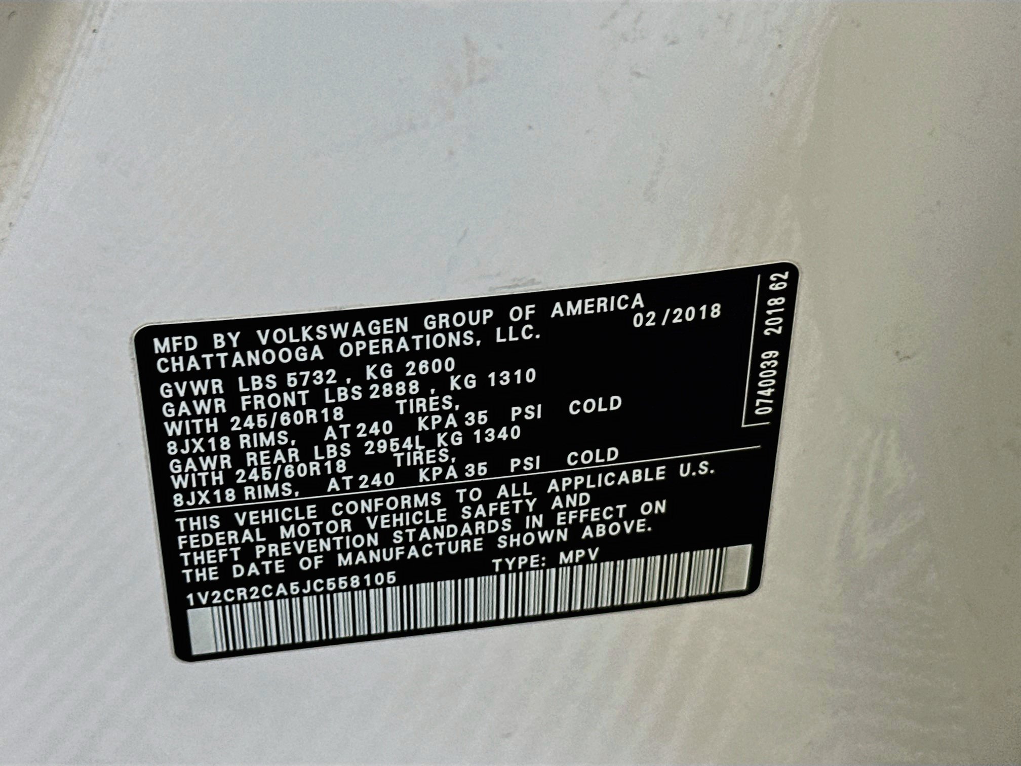 Used 2018 Volkswagen Atlas SE FWD image 12