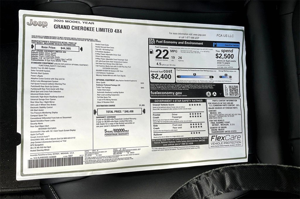 New 2025 Jeep Grand Cherokee Limited w/ Trailer Tow Package image 14