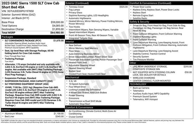 Used 2023 GMC Sierra 1500 SLT w/ SLT Convenience Package AWD/4WD image 71