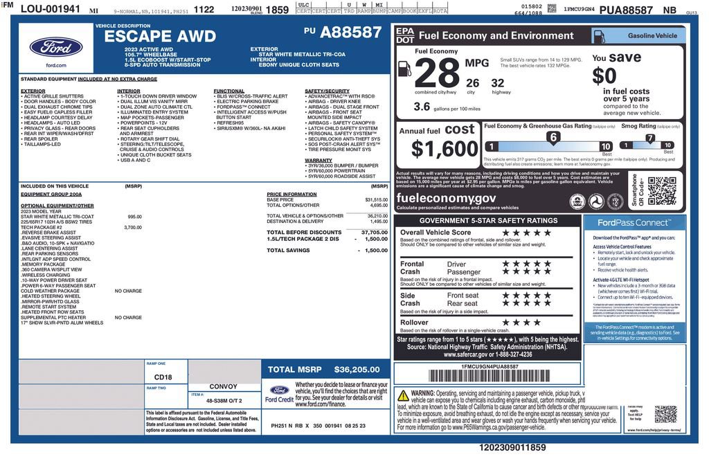 Certified 2023 Ford Escape Active w/ Tech Pack #2 AWD/4WD image 6