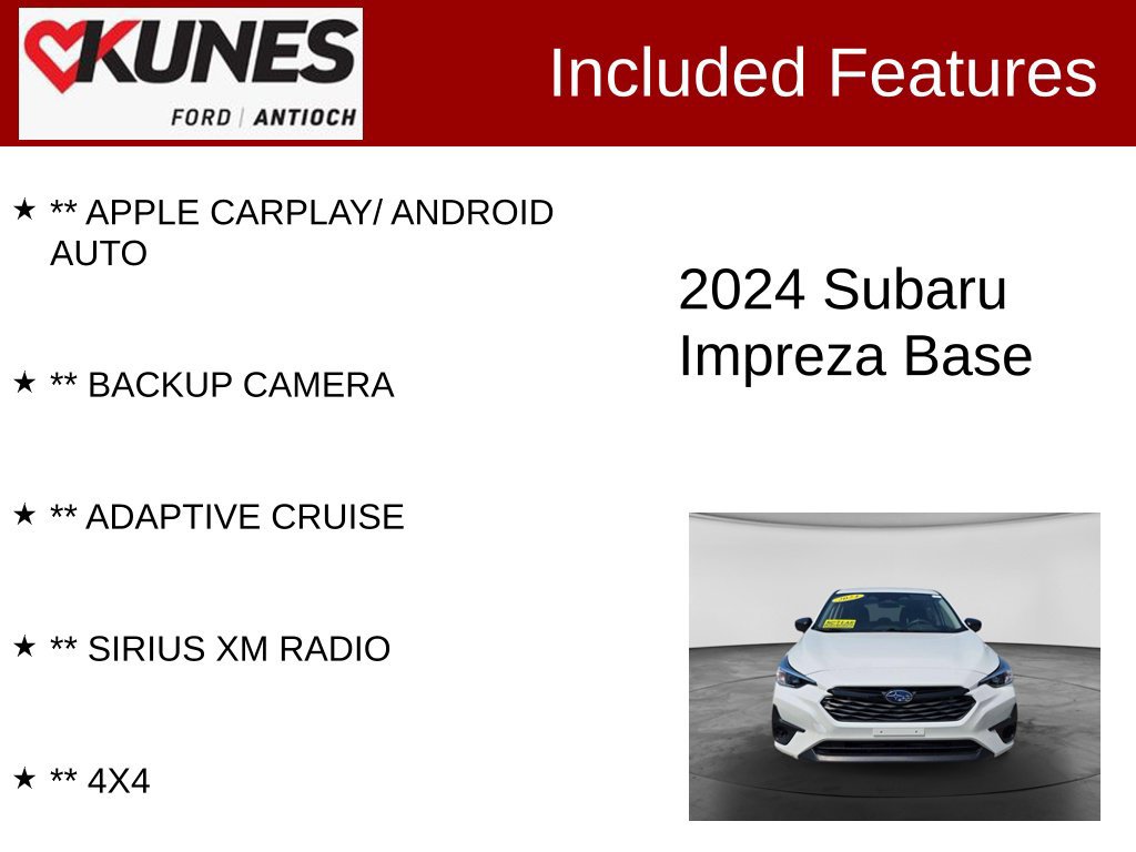 Used 2024 Subaru Impreza 2.0i AWD/4WD image 3