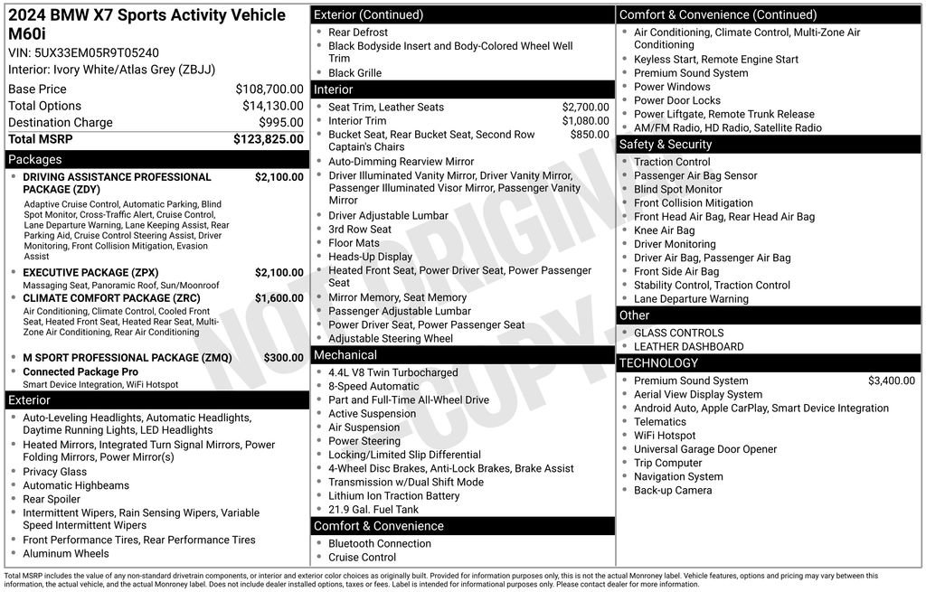 Used 2024 BMW X7 M60i w/ Executive Package image 24