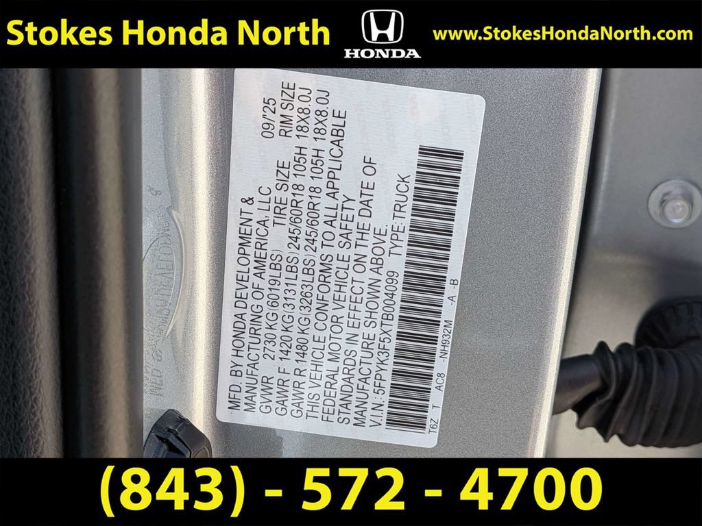 Certified 2026 Honda Ridgeline RTL image 7