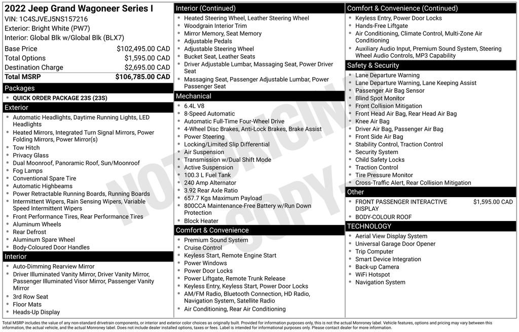 Used 2022 Jeep Grand Wagoneer Series I AWD/4WD image 5