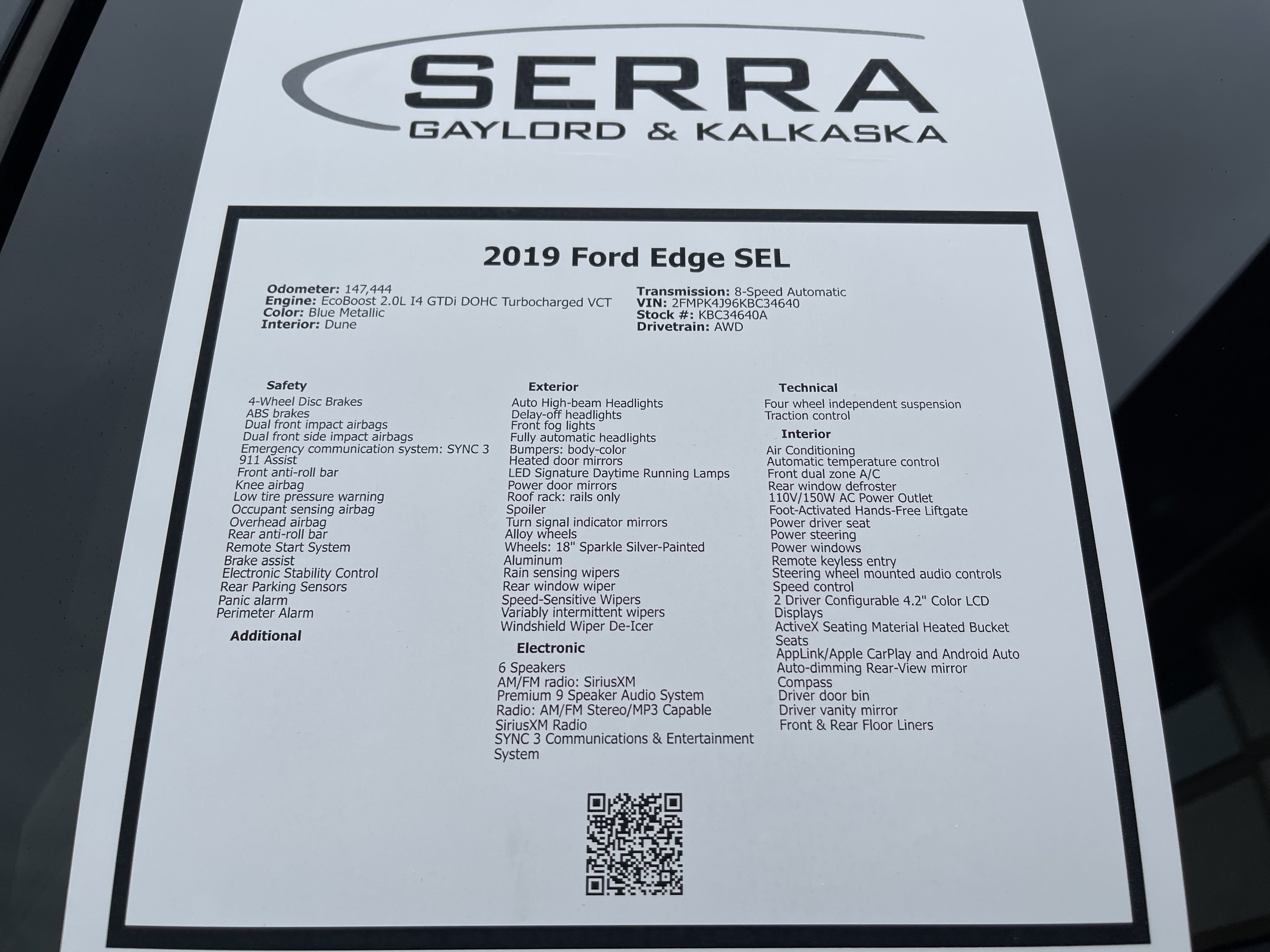 Used 2019 Ford Edge SEL w/ Equipment Group 201A AWD/4WD image 27