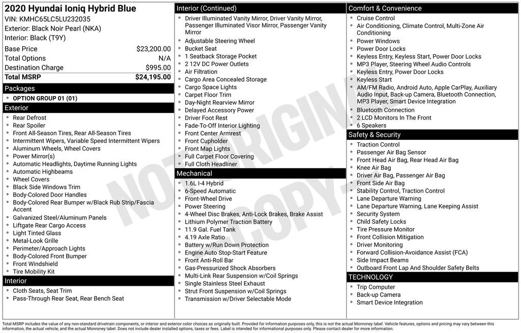 Used 2020 Hyundai Ioniq Blue image 3