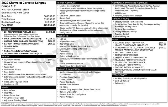 Used 2022 Chevrolet Corvette Stingray Coupe w/ Z51 Performance Package image 4