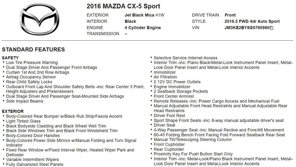 Used 2016 MAZDA CX-5 Sport FWD image 17