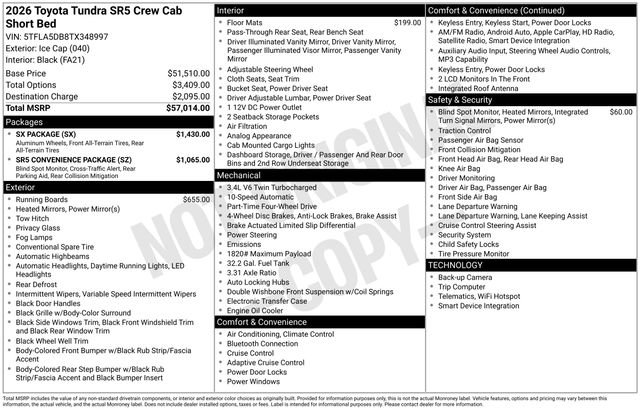 New 2026 Toyota Tundra SR5 w/ SX Package image 7