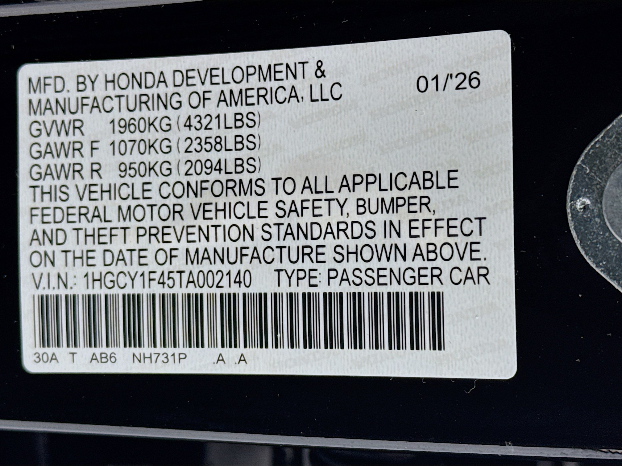 New 2026 Honda Accord SE image 31
